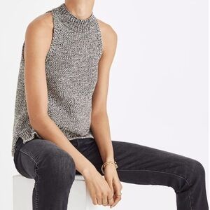 MADEWELL HALTER MOCK NECK CHUNKY KNIT SWEATER SZ XS